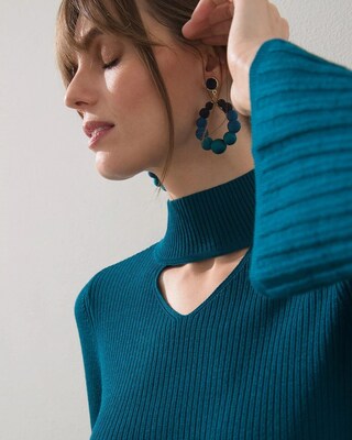 Cut Out Turtleneck Sweater