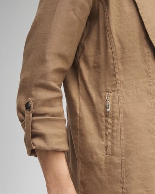 Linen Blend Stretch Blazer click to view larger image.