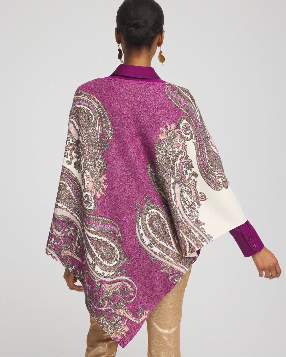Shimmer Paisley Poncho