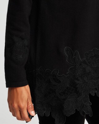 Cashmere Blend Lace Hem Pullover Sweater