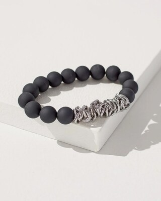 Black Beaded Stretch Bracelet