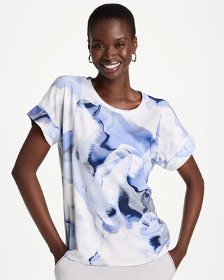 Zenergy® Placed Print Drop Shoulder Tee