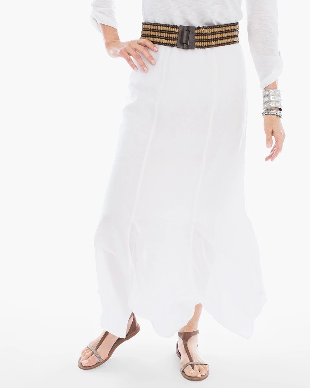 Handkerchief Hem Maxi Skirt