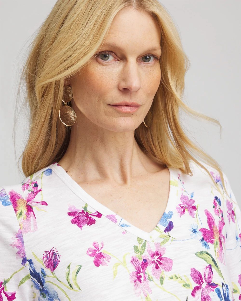 Wildflower Slub V-Neck Tee