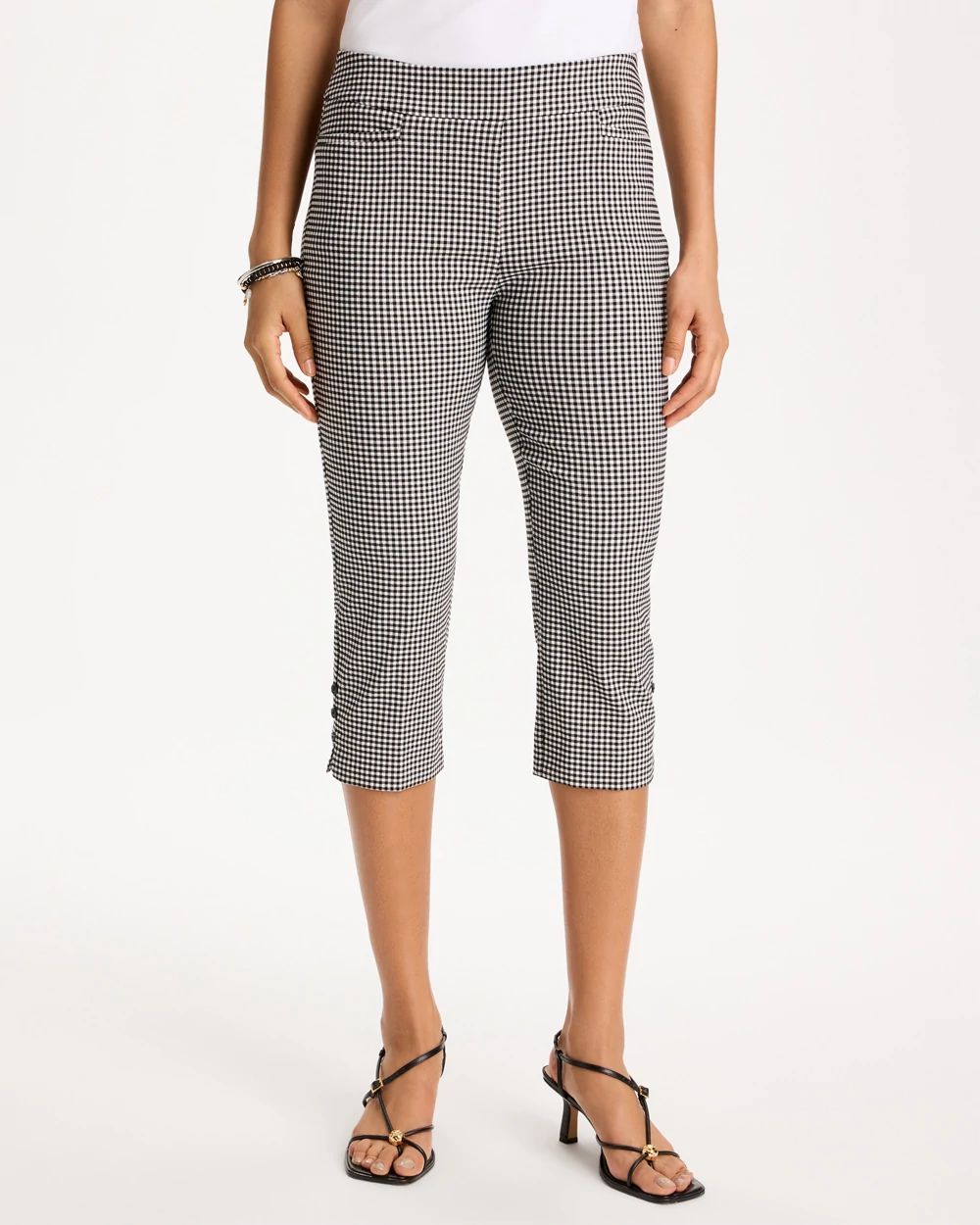 Brigitte™ Slim Gingham Pull-On Capri Pant