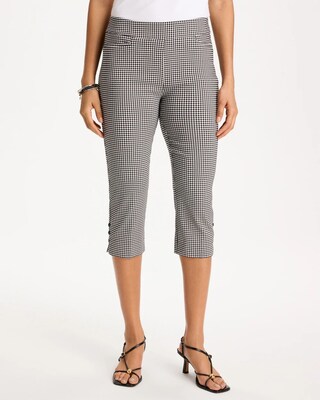 Brigitte™ Slim Gingham Pull-On Capri Pant