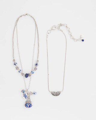 Convertible Multi Strand Charm Necklace click to view larger image.