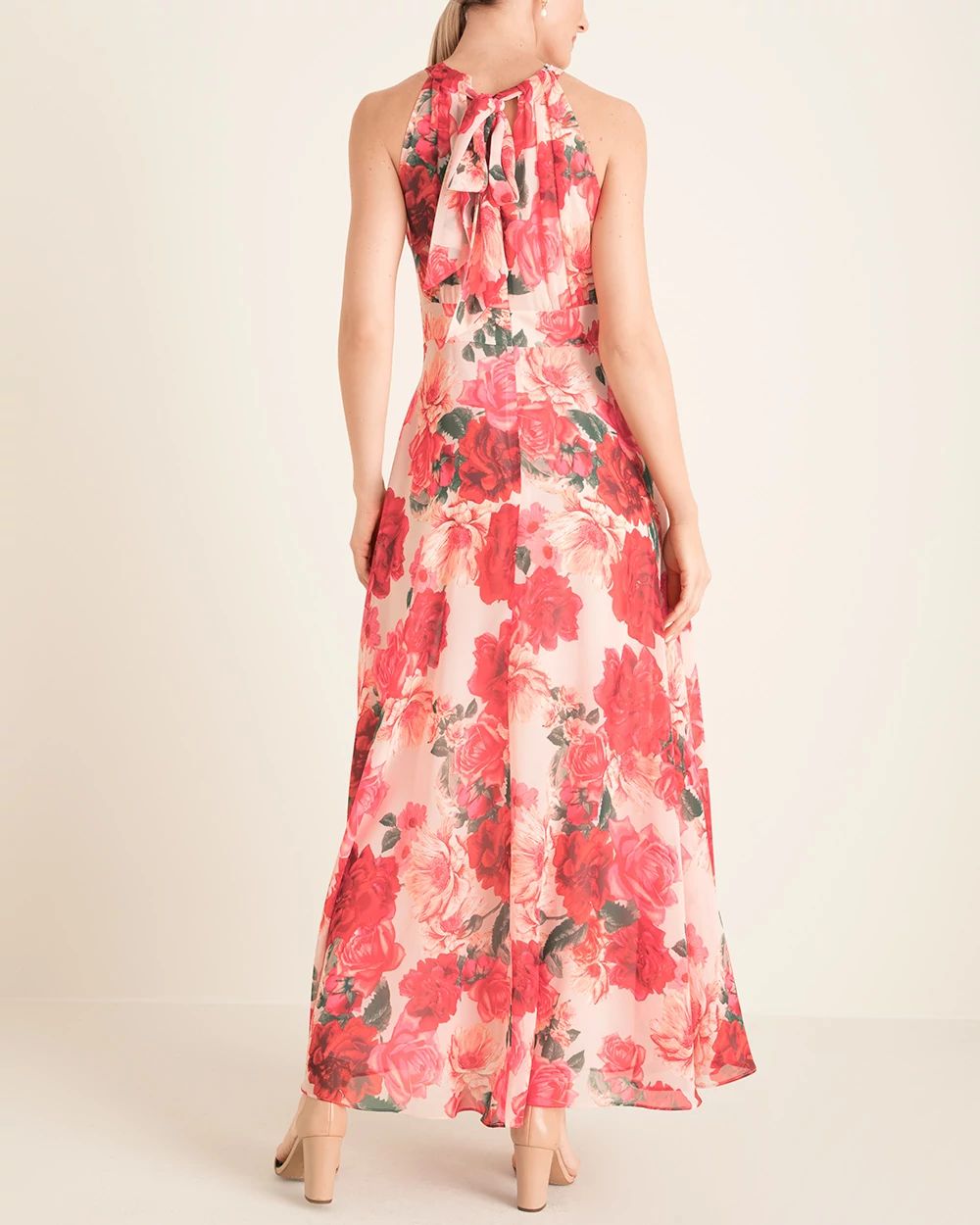Eliza J Floral Halter-Neck Maxi Dress