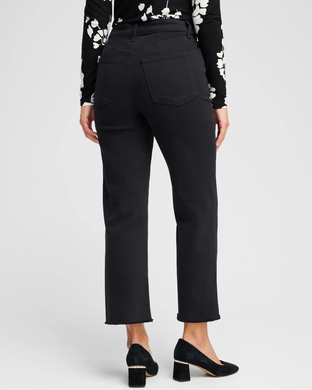 High Rise Straight Cropped Jeans