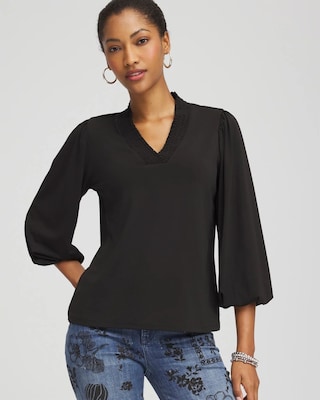 Dramatic Elbow-Sleeve Top
