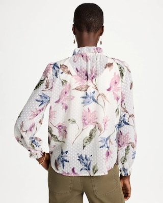 Clip Dot Floral Popover Blouse click to view larger image.