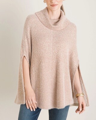Fuzzy Shine-Knit Cape