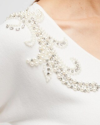Faux Pearl Pullover Sweater