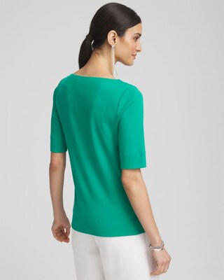 Pima Cotton Bateau-Neck Tee click to view larger image.