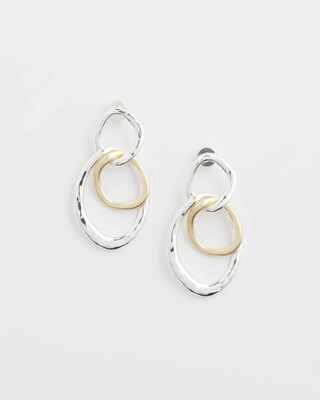 Mixed Metal Drop Earrings