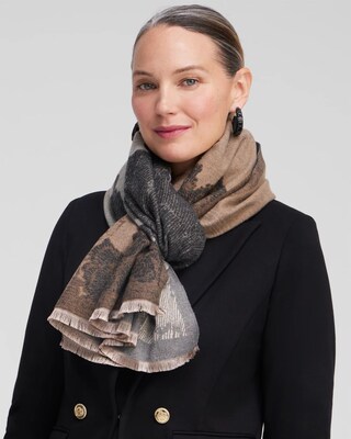 Jacquard Floral Oblong Scarf
