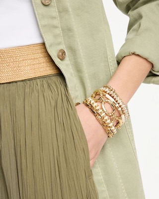 White Gold Slice Stretch Bracelet click to view larger image.