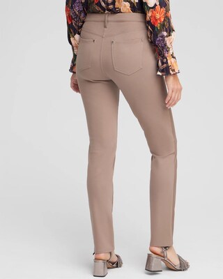 Faux Leather Front Ponte Back Pants