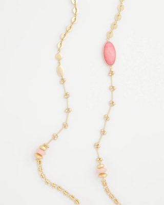 Pink Accent Long Single Strand Necklace click to view larger image.