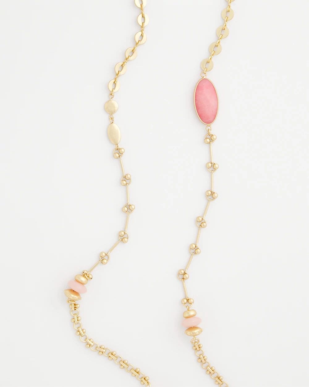 Pink Accent Long Single Strand Necklace