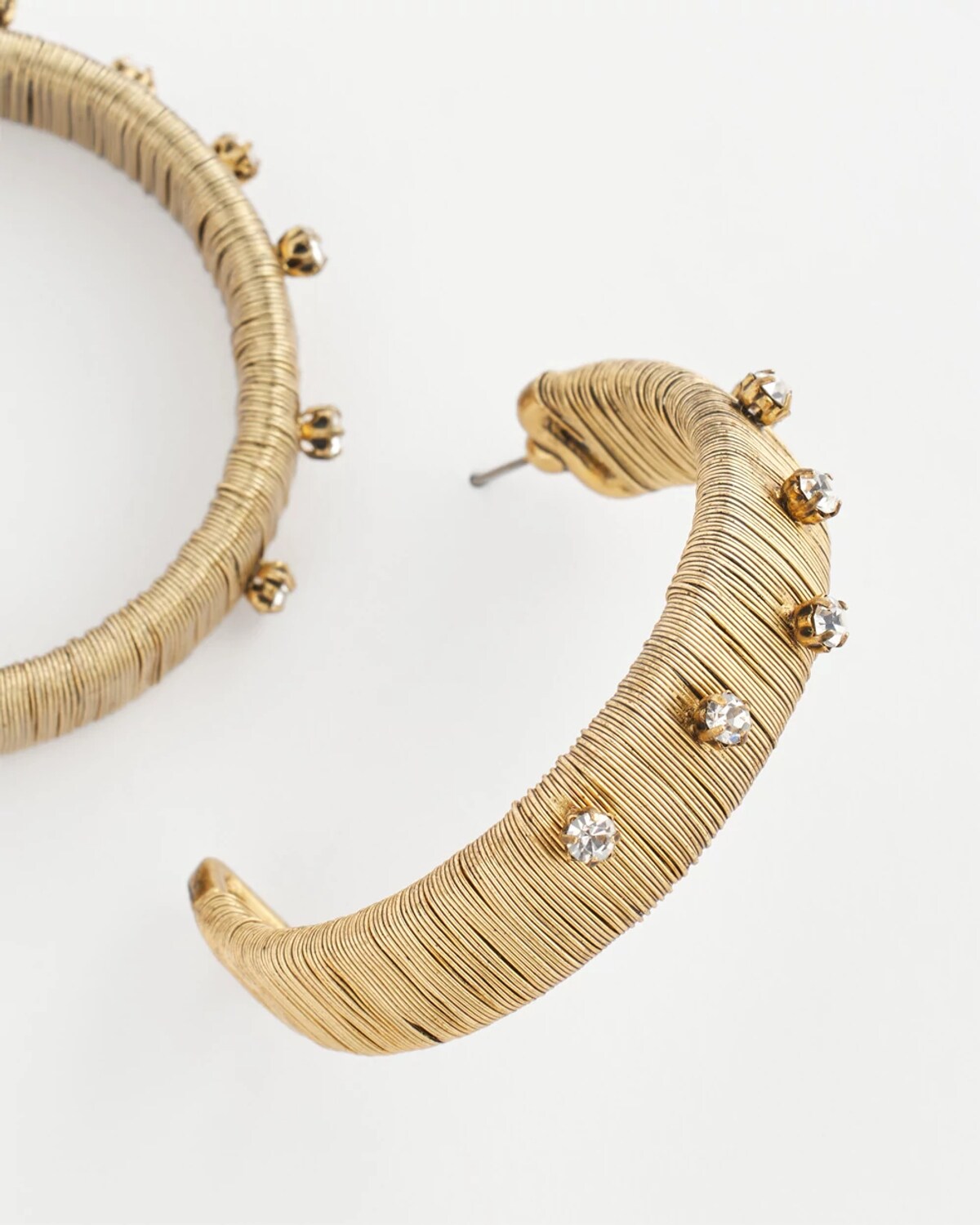 Chico's No Droop Metal Wrapped Hoop Earrings In Gold In Gold