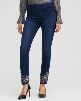 Jeweled Hem Pull-on Jeggings