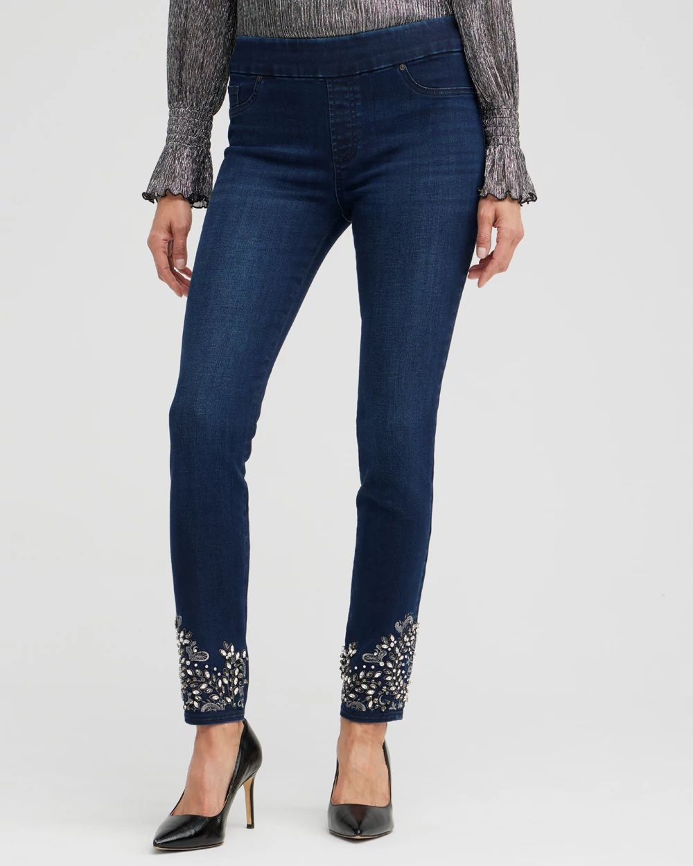 Jeweled Hem Pull-on Jeggings
