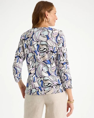 Floral Cotton Slub Henley Tee click to view larger image.