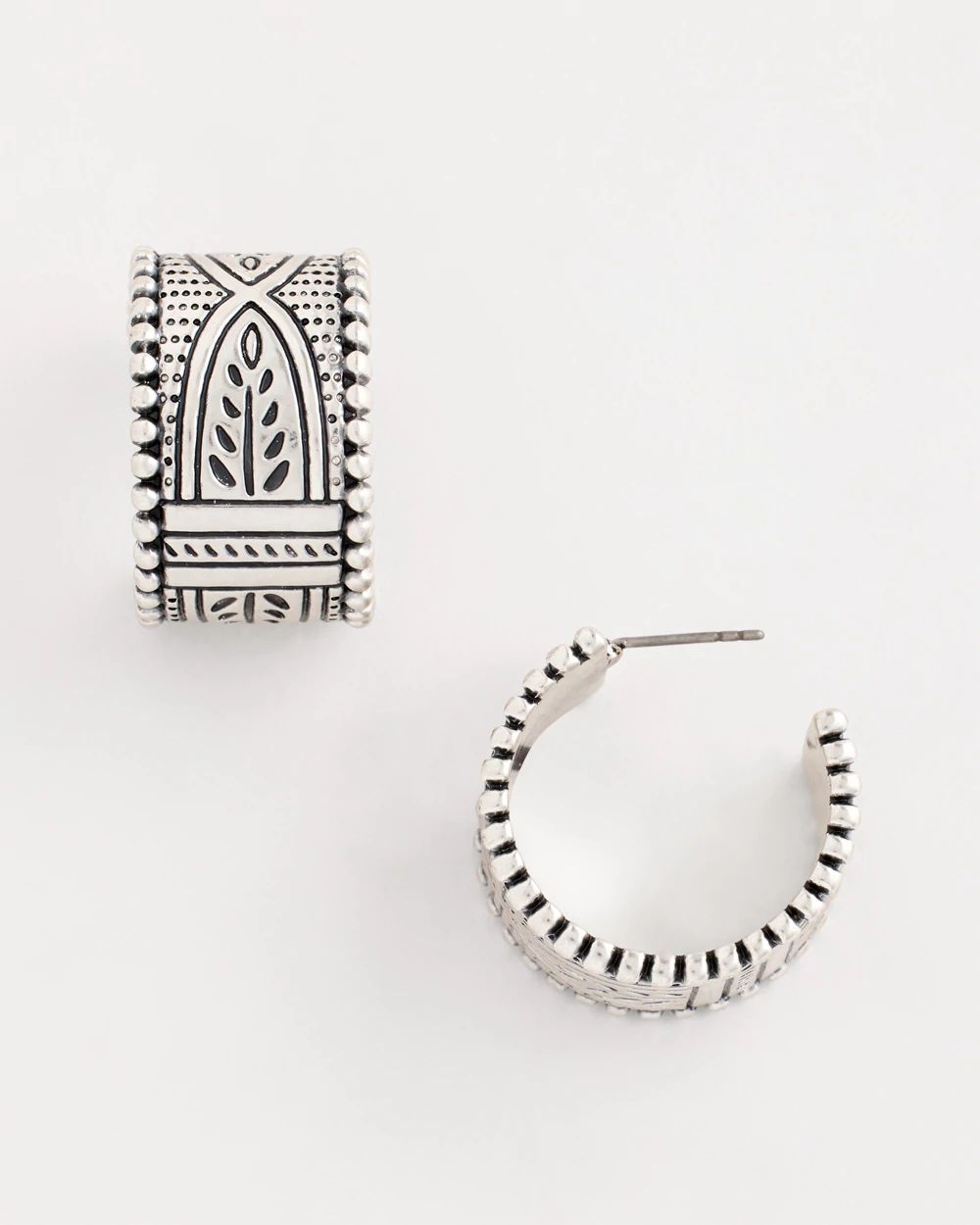 No Droop® Silvertone Wide Hoop Earrings