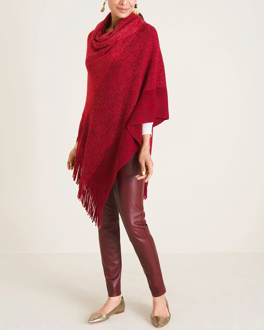 Cowl Neck Shine Poncho