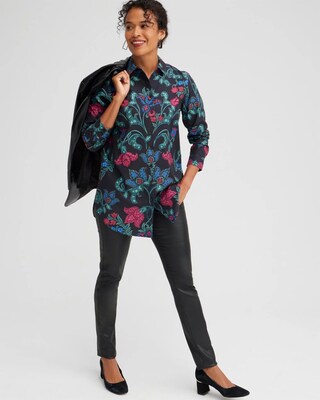 No Iron Stretch Scroll Print Tunic