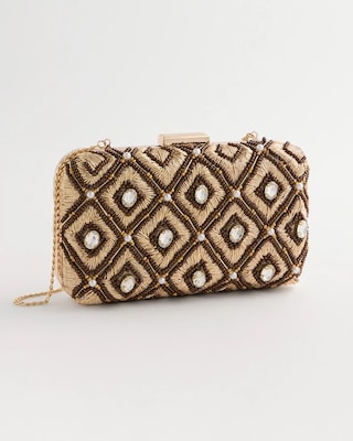 Neutral Embellished Clutch