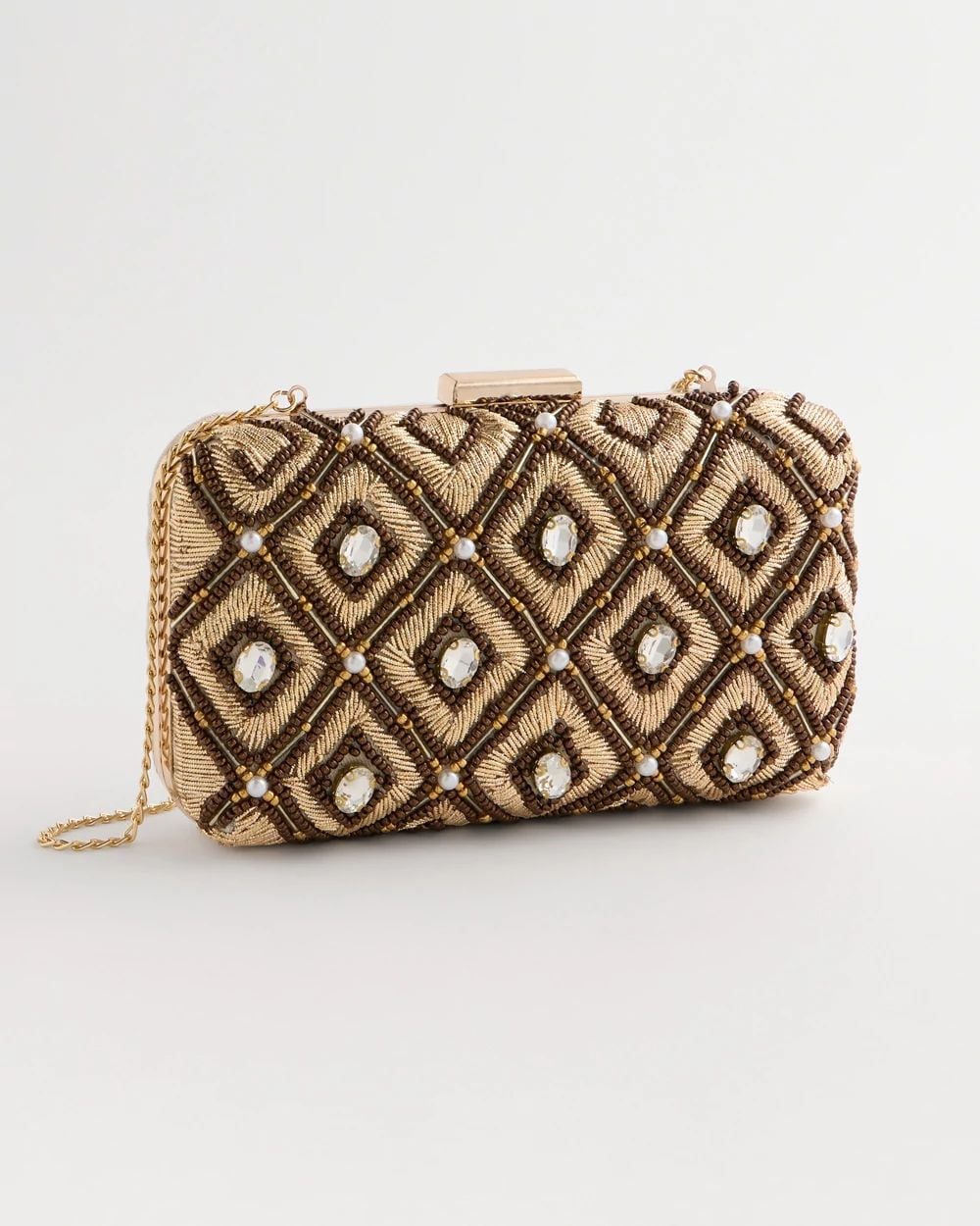 Neutral Embellished Clutch