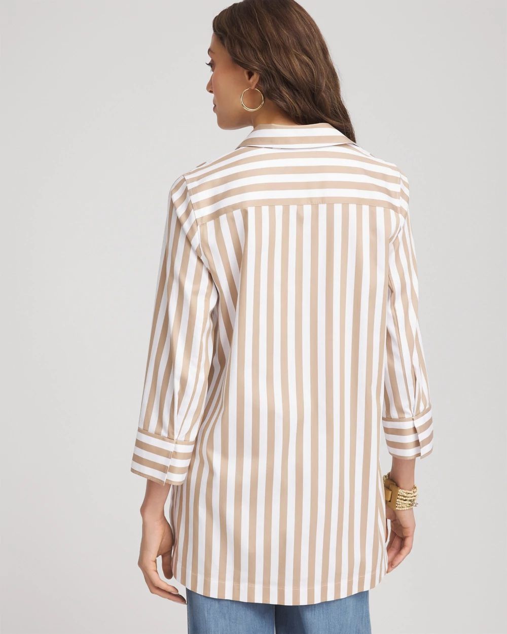 No Iron™ Neutral Striped Tunic