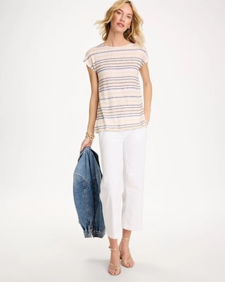 Striped Linen Dolman Tee click to view larger image.