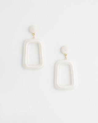 No Droop™ White Square Hoops