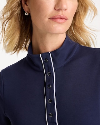 Zenergy® Soft Pique Piped Pullover click to view larger image.