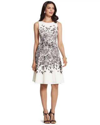 Floral Black-and-White Dress