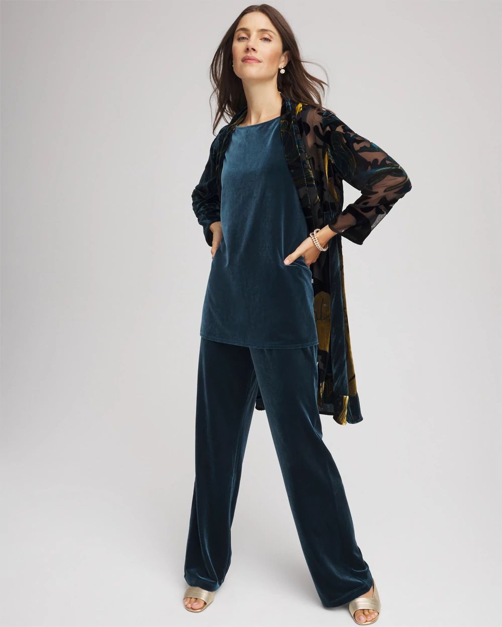 Travelers™ Velvet Side-Slit Tank click to view larger image.