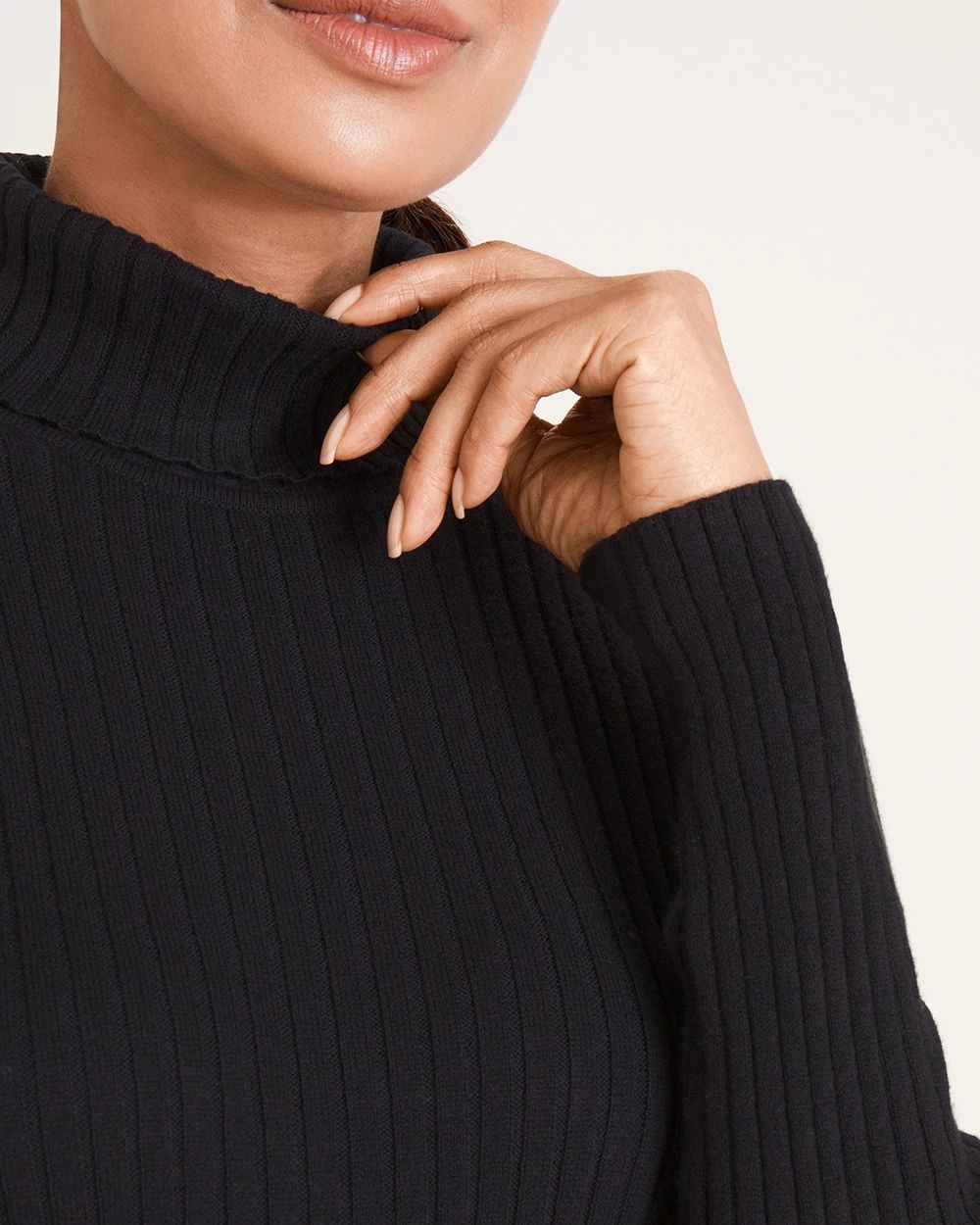 Ribbed Coolmax Turtleneck Sweater