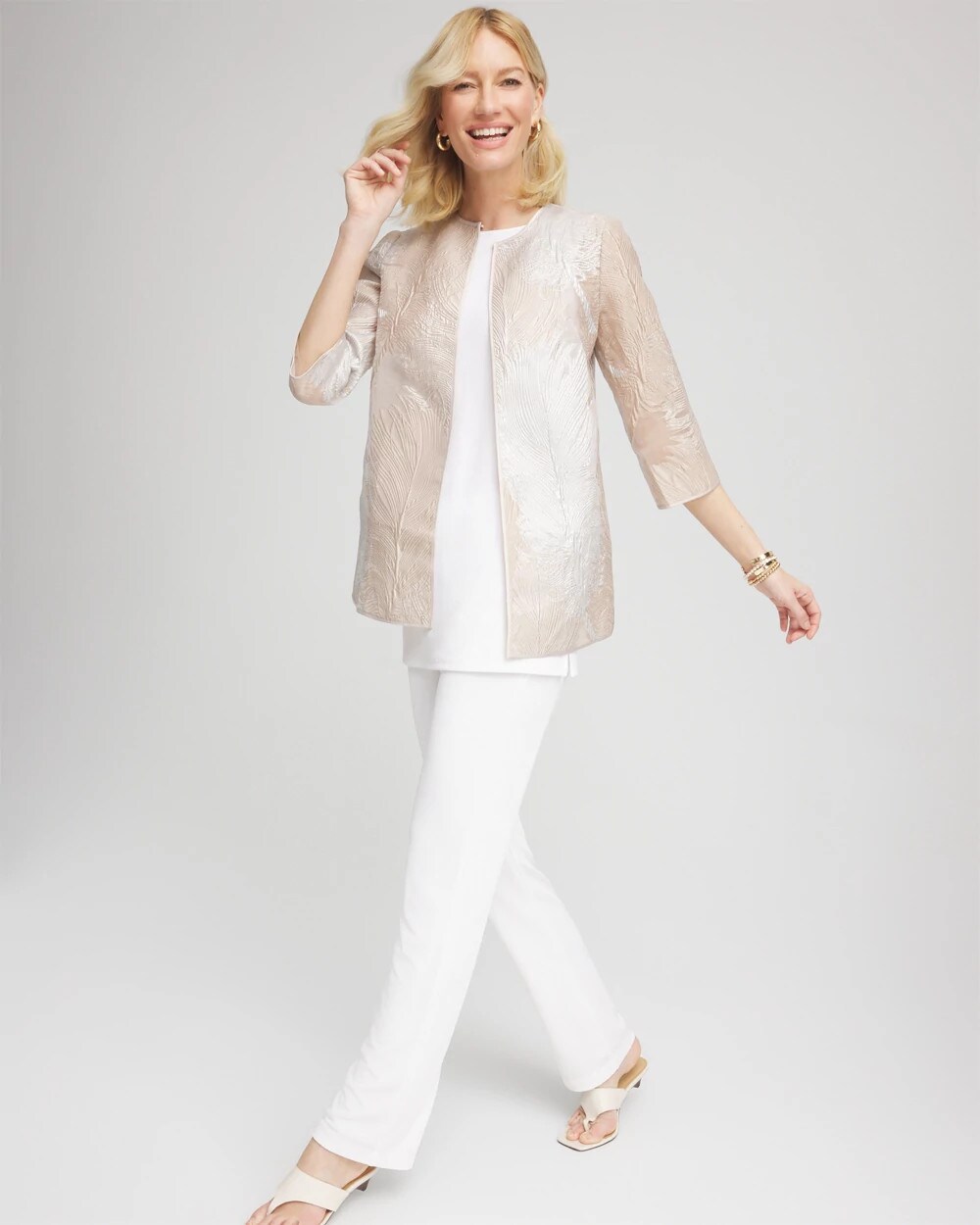 Travelers™ Collection Metallic 3/4 sleeve Jacket
