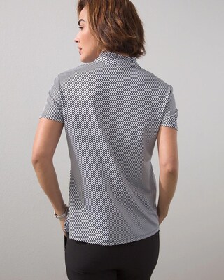 Zenergy® UPF Stripe Ruffle Collar Polo