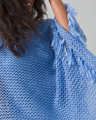 Blue Tape Yarn Poncho