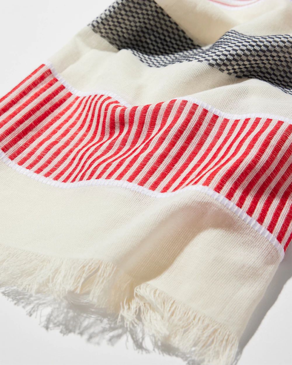 Red and Blue Oblong Scarf