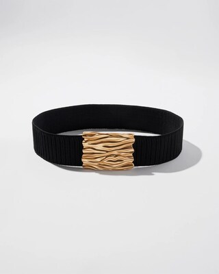 Gold Tone Buckle Stretch Belt