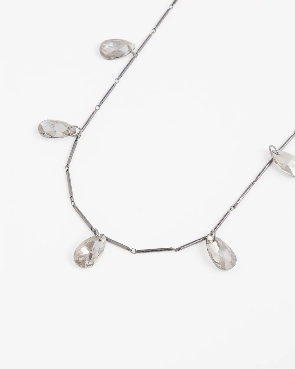 Hematite Teardrop Long Necklace click to view larger image.