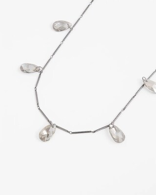 Hematite Teardrop Long Necklace click to view larger image.
