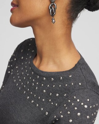 Studded Crewneck Sweater Tunic click to view larger image.