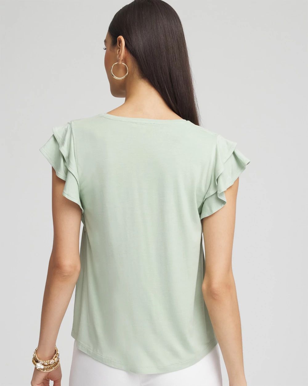 Touch of Cool™ Flutter Sleeve Tee click to view larger image.