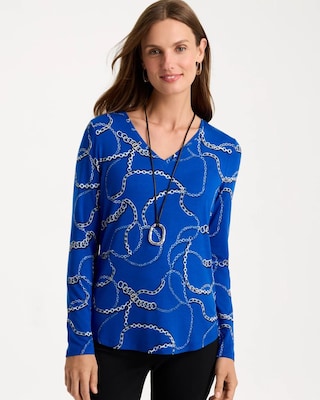 Gilded Touch of Cool™ V-Neck Layering Tee